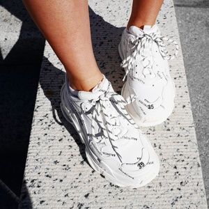 Balenciaga Allover Logo Triple S Sneakers. Size 35
